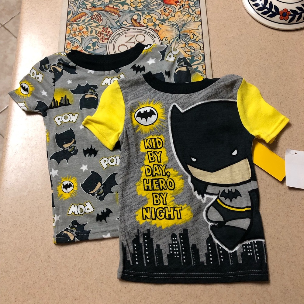 NWT DC Comics Batman Boys Pajama Top / Shirt x 2 - 3T